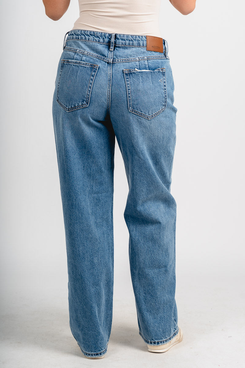 Hidden low rise slung baggy jeans medium denim