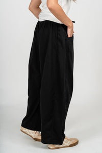 Barrel leg sweatpants black - Cute sweatpants - Fun Cozy Basics at Lush Fashion Lounge Boutique in Oklahoma City