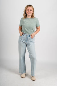 Daze pleaser high rise wide ankle jeans detour | Lush Fashion Lounge: boutique women's jeans, fashion jeans for women, affordable fashion jeans, cute boutique jeans