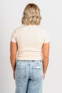 Flying Monkey high rise drawstring wide leg jeans clearly | Lush Fashion Lounge: boutique women's jeans, fashion jeans for women, affordable fashion jeans, cute boutique jeans