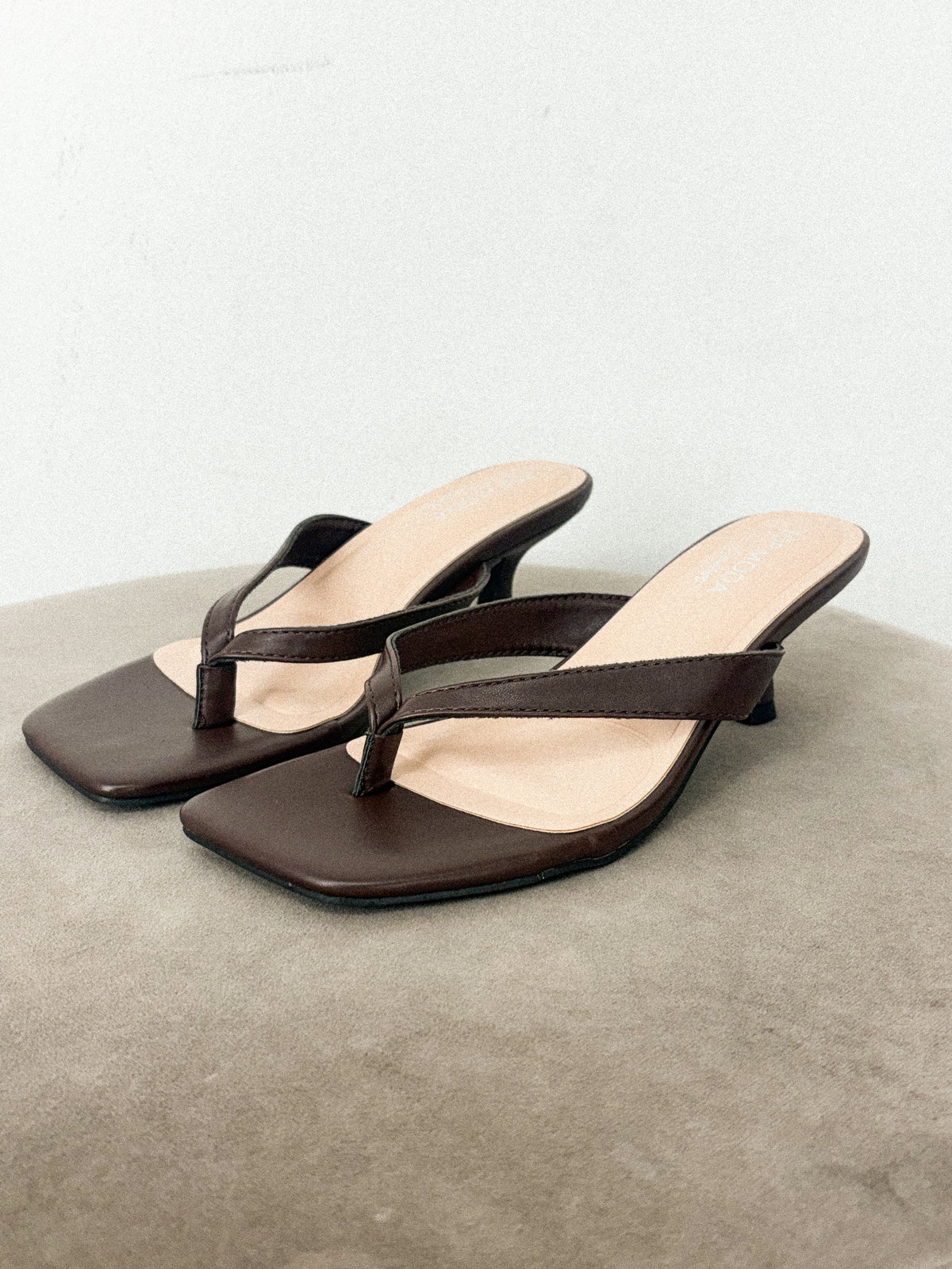 Lettie flip flop kitten heel brown - Cute shoes - Trendy Shoes at Lush Fashion Lounge Boutique in Oklahoma City