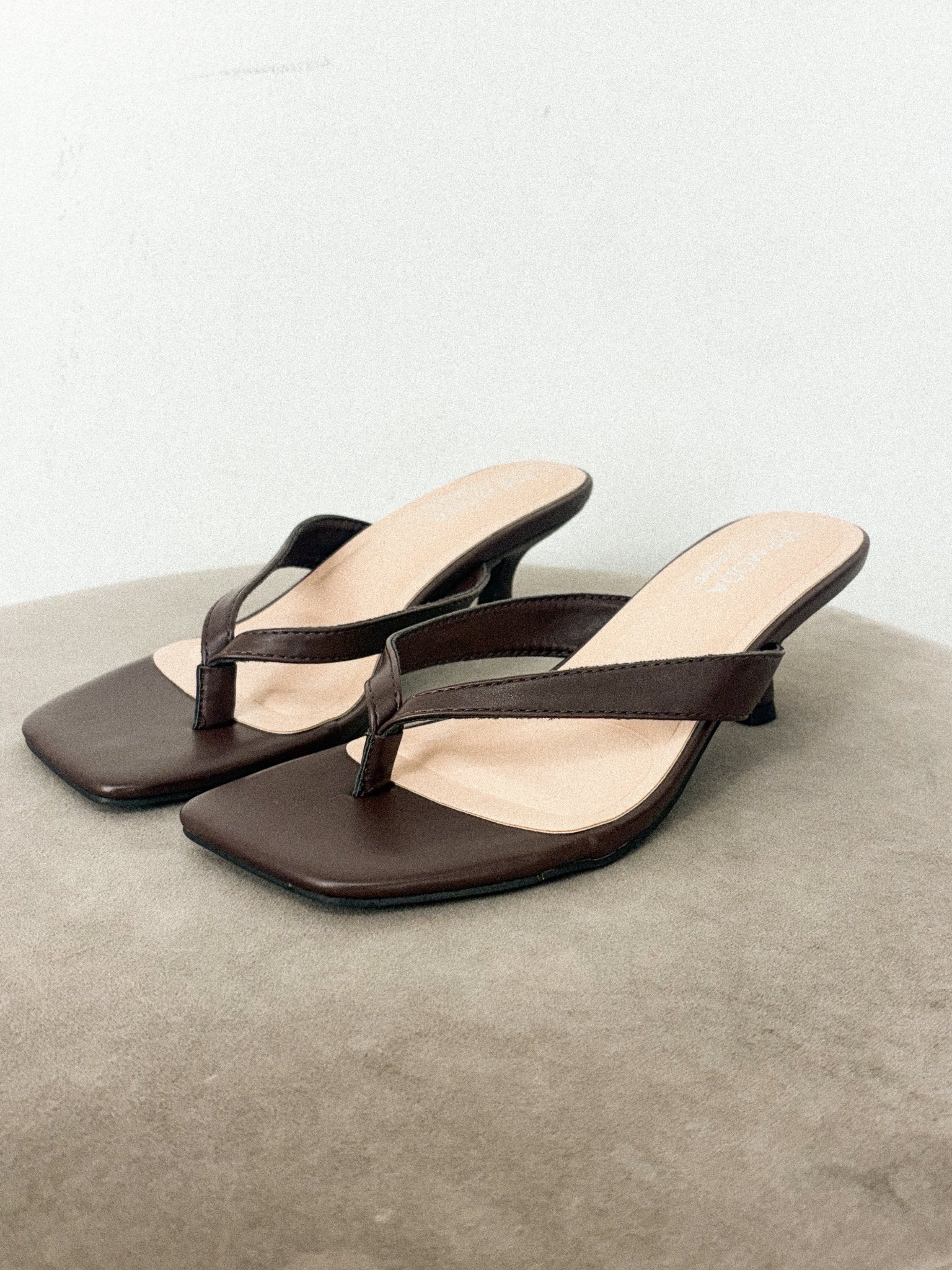 Lettie flip flop kitten heel brown - Cute shoes - Trendy Shoes at Lush Fashion Lounge Boutique in Oklahoma City