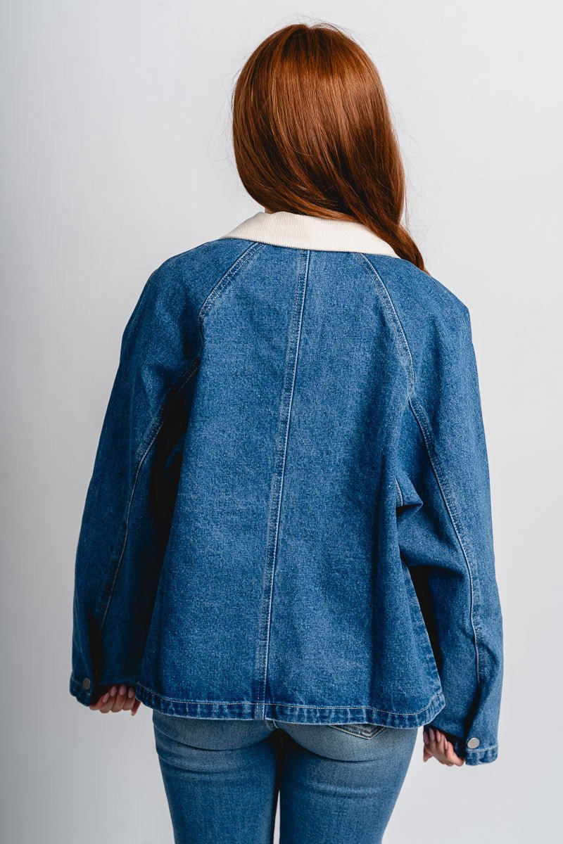 Denim barn jacket denim/cream
