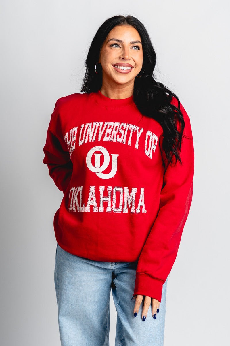 OU OU Sooners vintage sport sweatshirt crimson Sweatshirt | Lush Fashion Lounge Trendy Oklahoma University Sooners Apparel & Cute Gameday T-Shirts