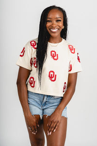 OU OU OKLA Ritter t-shirt oatmeal T-shirt | Lush Fashion Lounge Trendy Oklahoma University Sooners Apparel & Cute Gameday T-Shirts