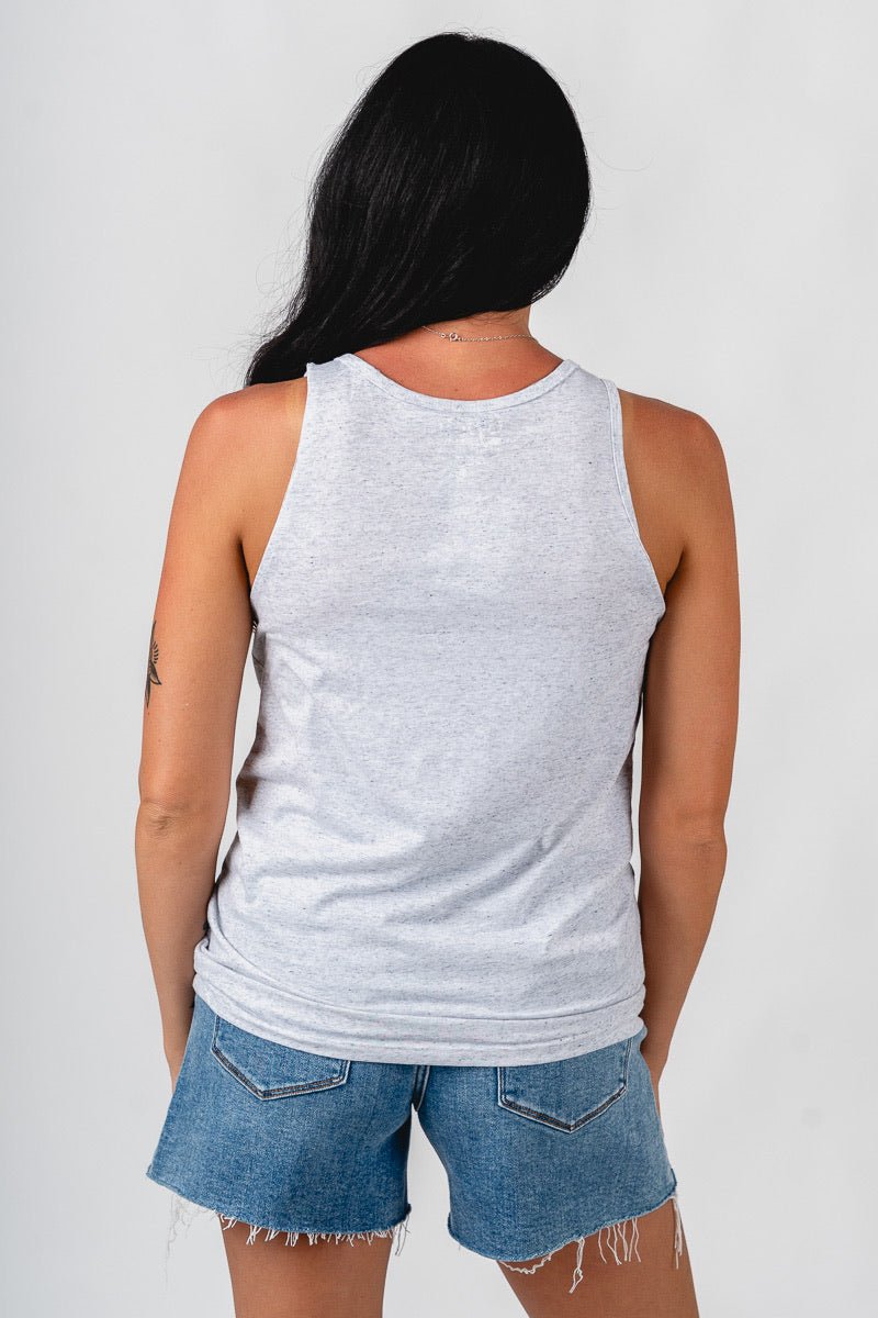 OU OU Sooners crest lines tank top ash tank top | Lush Fashion Lounge Trendy Oklahoma University Sooners Apparel & Cute Gameday T-Shirts