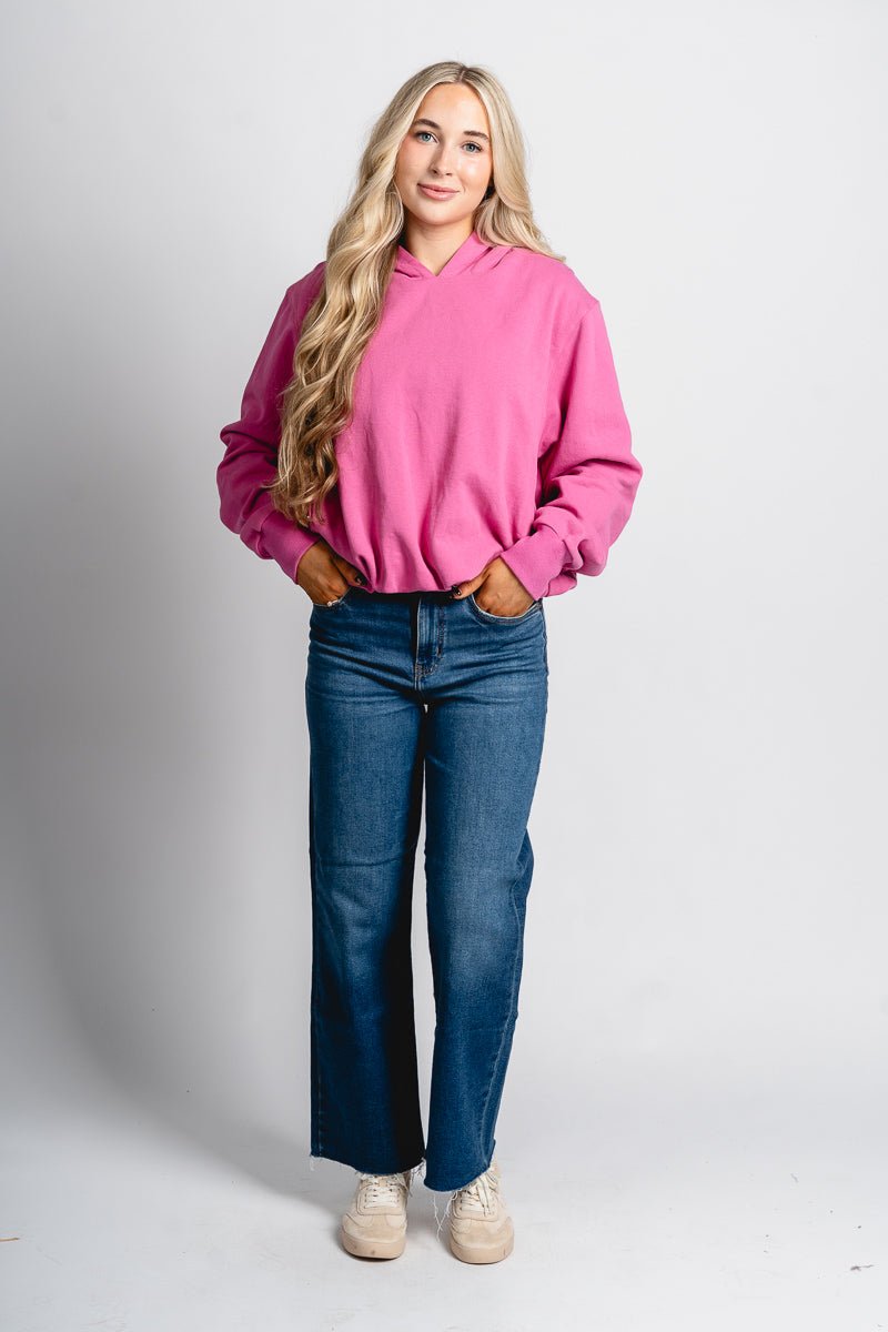 Remi bubble hem hoodie bubblegum