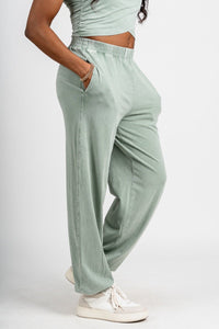 Washed joggers sage - Trendy joggers - Cute Loungewear Collection at Lush Fashion Lounge Boutique in Oklahoma City