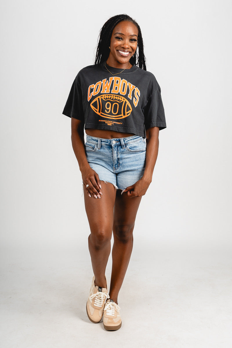 OSU OSU Cowboys campus classic crop t-shirt smoke T-shirt | Lush Fashion Lounge Trendy Oklahoma State Cowboys Apparel & Cute Gameday T-Shirts