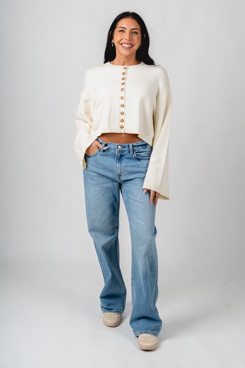 Button sweater cardigan bone