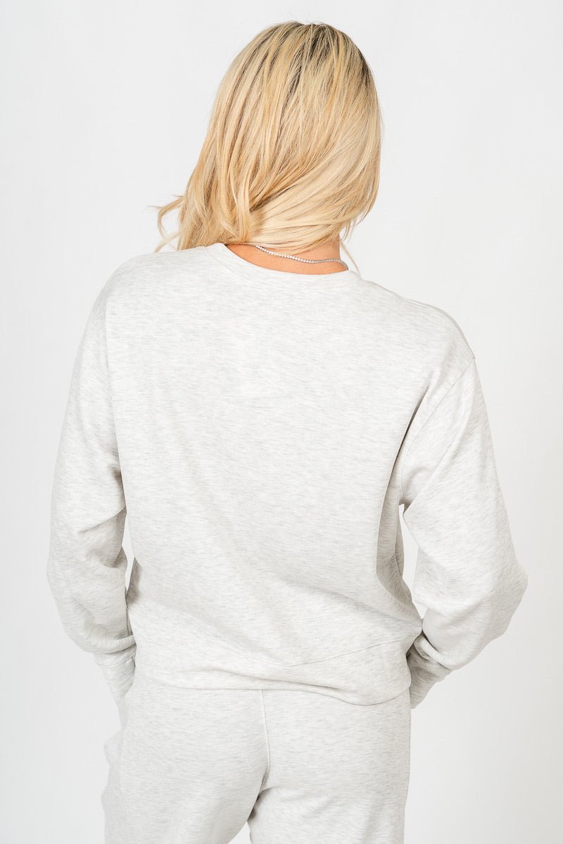 Techno thumbhole long sleeve top ash grey