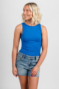 Sleeveless bodysuit ocean - Trendy Bodysuit - Cute American Summer Collection at Lush Fashion Lounge Boutique in Oklahoma City