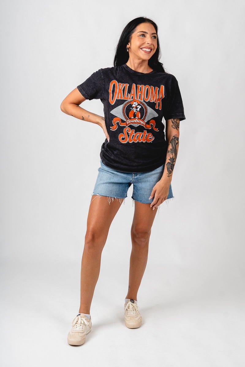 OSU OSU circle Pete banner t-shirt vintage black T-shirt | Lush Fashion Lounge Trendy Oklahoma State Cowboys Apparel & Cute Gameday T-Shirts