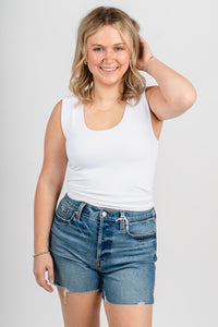 Daze high rise bottom line shorts vibe check - Stylish shorts - Trendy Staycation Outfits at Lush Fashion Lounge Boutique in Oklahoma City
