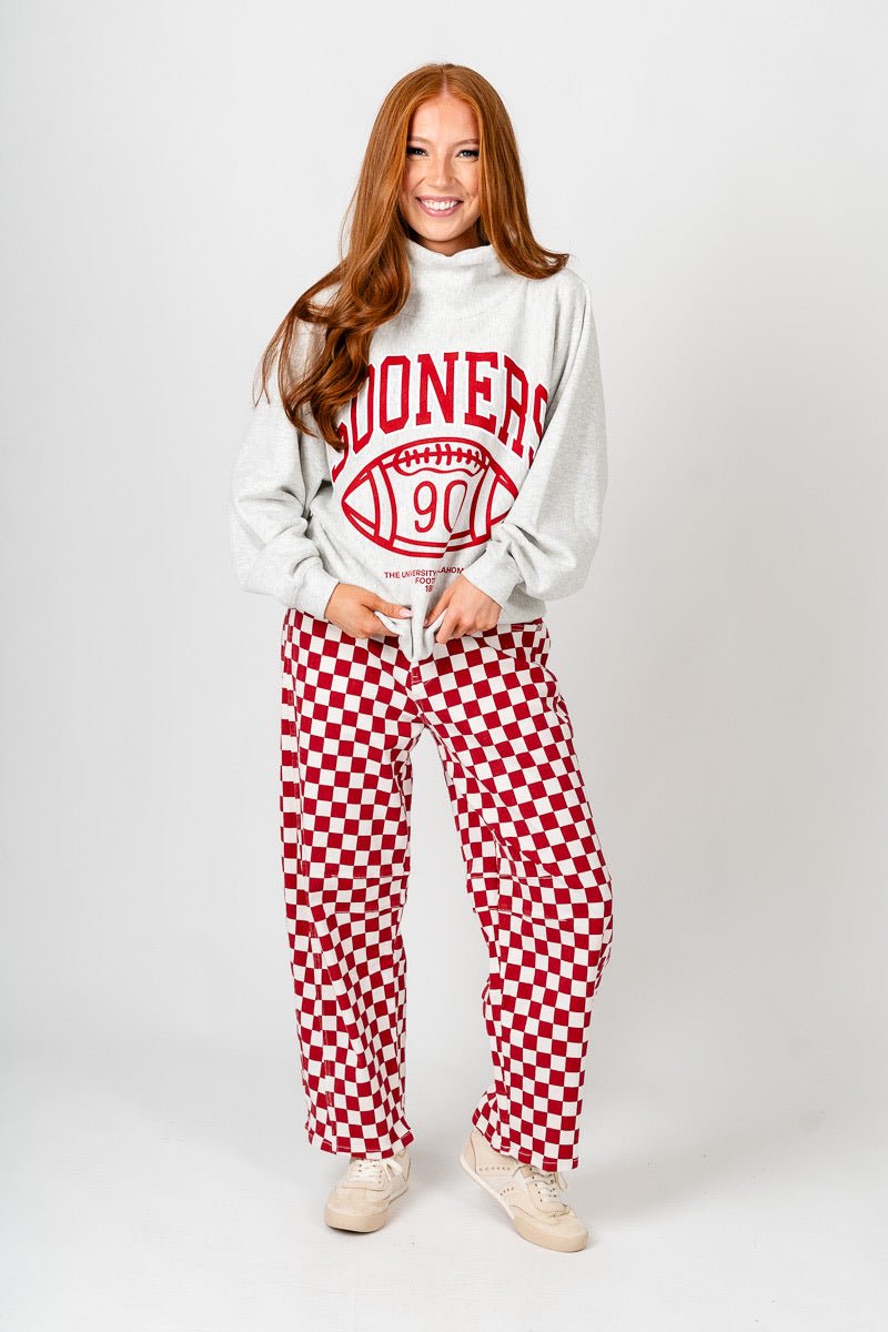 OU Sooners campus mock neck sweatshirt grey