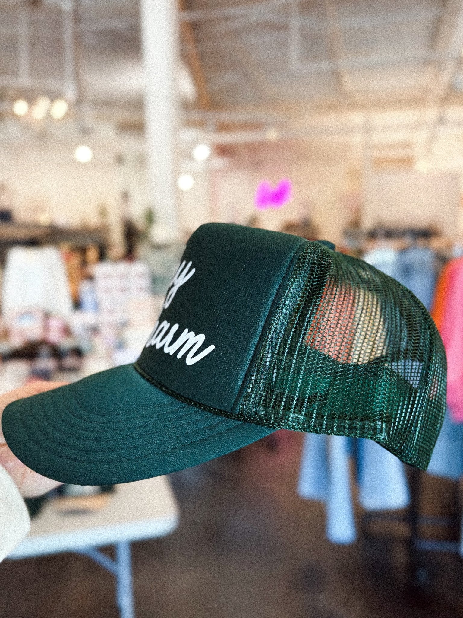 Lucky charm trucker hat green - Trendy St. Patrick's T-Shirts at Lush Fashion Lounge Boutique in Oklahoma City