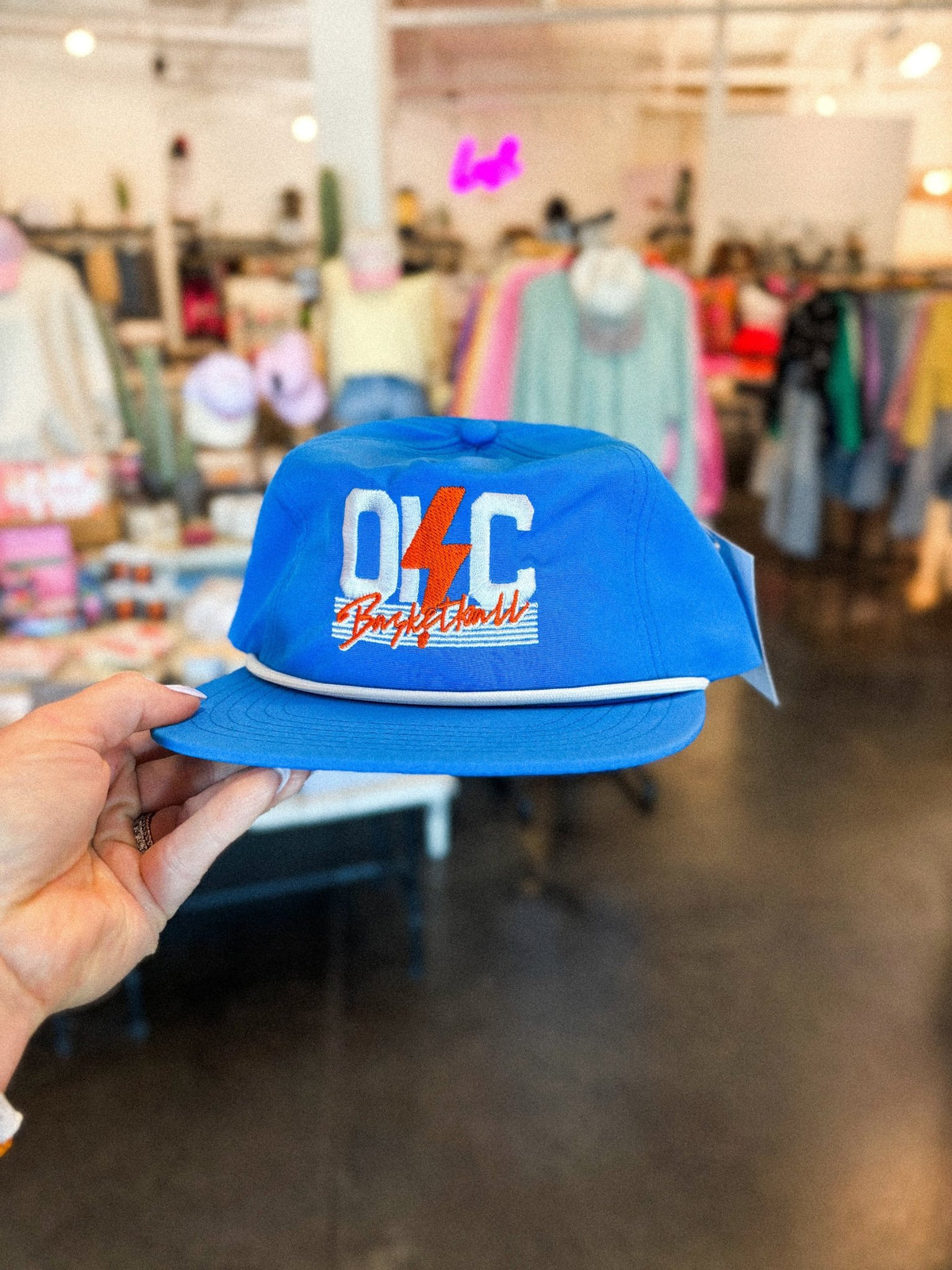 OKC basketball bolt rope hat blue/white - Trendy OKC Apparel at Lush Fashion Lounge Boutique in Oklahoma City