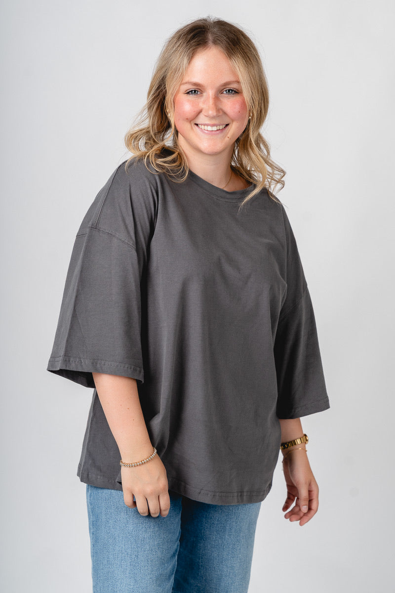 Oversized short sleeve t-shirt charcoal
