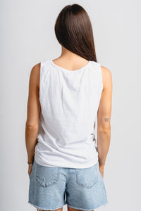 OKC established comfort color tank top white - Vintage OKC Basketball T-Shirts at Lush Fashion Lounge Boutique in Oklahoma City