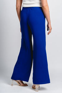 Wide leg drawstring pants royal blue - Trendy OKC Thunder T-Shirts at Lush Fashion Lounge Boutique in Oklahoma City
