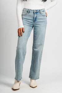 Hidden Ella mid rise classic straight jeans vintage blue | Lush Fashion Lounge: boutique women's jeans, fashion jeans for women, affordable fashion jeans, cute boutique jeans