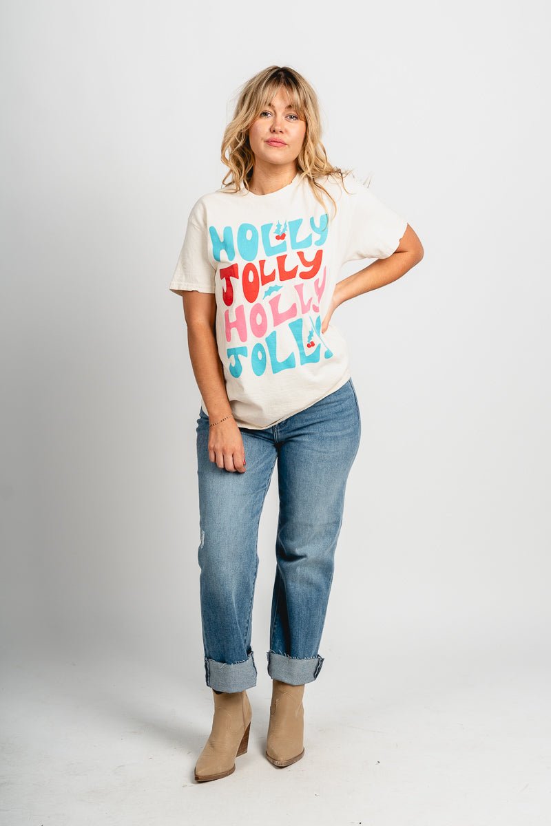 Holly Jolly repeater t-shirt off white