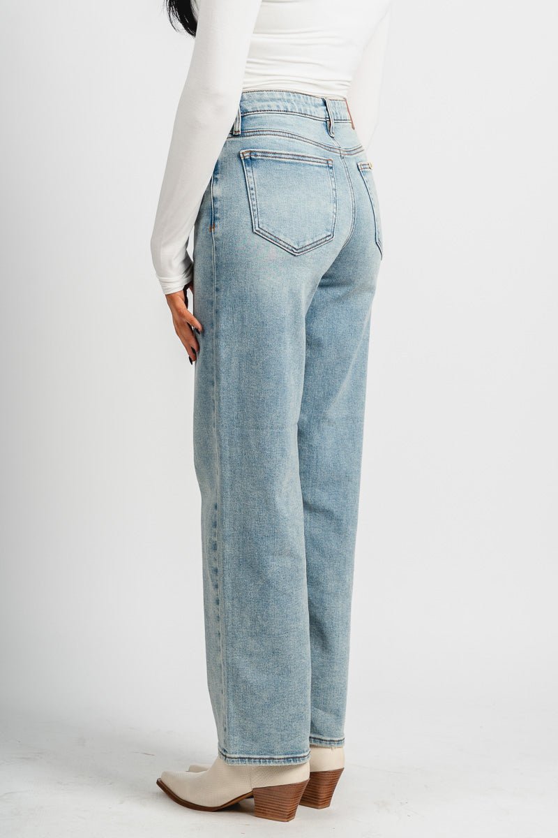 Hidden Ella mid rise classic straight jeans vintage blue | Lush Fashion Lounge: boutique women's jeans, fashion jeans for women, affordable fashion jeans, cute boutique jeans