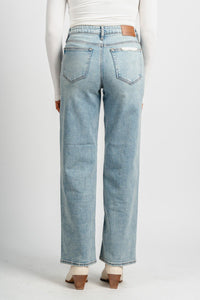 Hidden Ella mid rise classic straight jeans vintage blue | Lush Fashion Lounge: boutique women's jeans, fashion jeans for women, affordable fashion jeans, cute boutique jeans