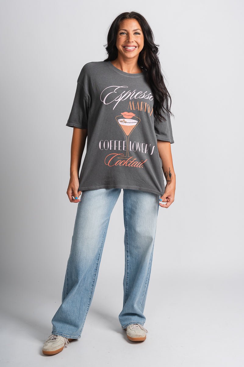 Z Supply espresso martini tee charcoal - Z Supply top - Z Supply Clothing at Lush Fashion Lounge Trendy Boutique Oklahoma City