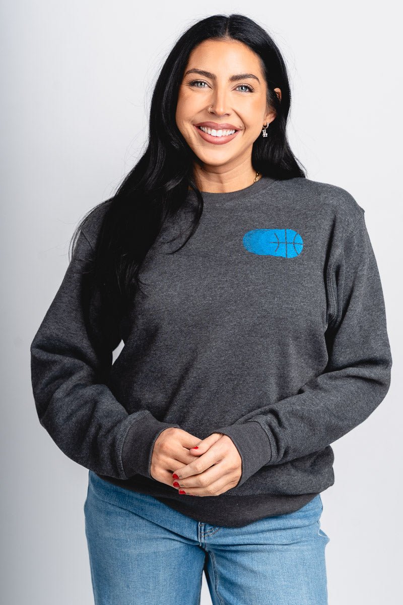 OKC basketball front & back fade sweatshirt - Trendy OKC Apparel at Lush Fashion Lounge Boutique in Oklahoma City