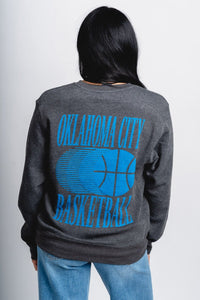 OKC basketball front & back fade sweatshirt - Vintage OKC Basketball T-Shirts at Lush Fashion Lounge Boutique in Oklahoma City