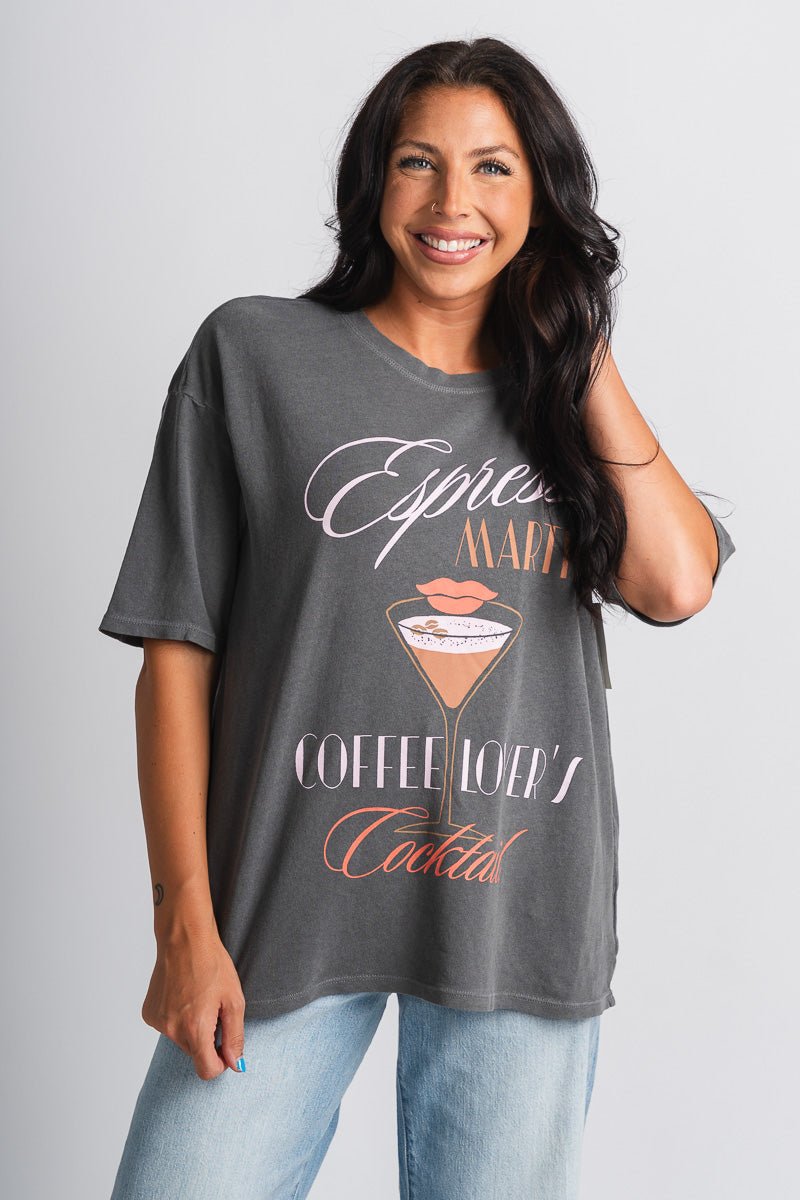 Z Supply espresso martini tee charcoal - Z Supply top - Z Supply Tops, Dresses, Tanks, Tees, Cardigans, Joggers and Loungewear at Lush Fashion Lounge