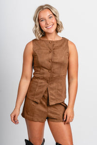 Suede shorts mocha - Trendy Shorts - Fashion Shorts at Lush Fashion Lounge Boutique in Oklahoma City