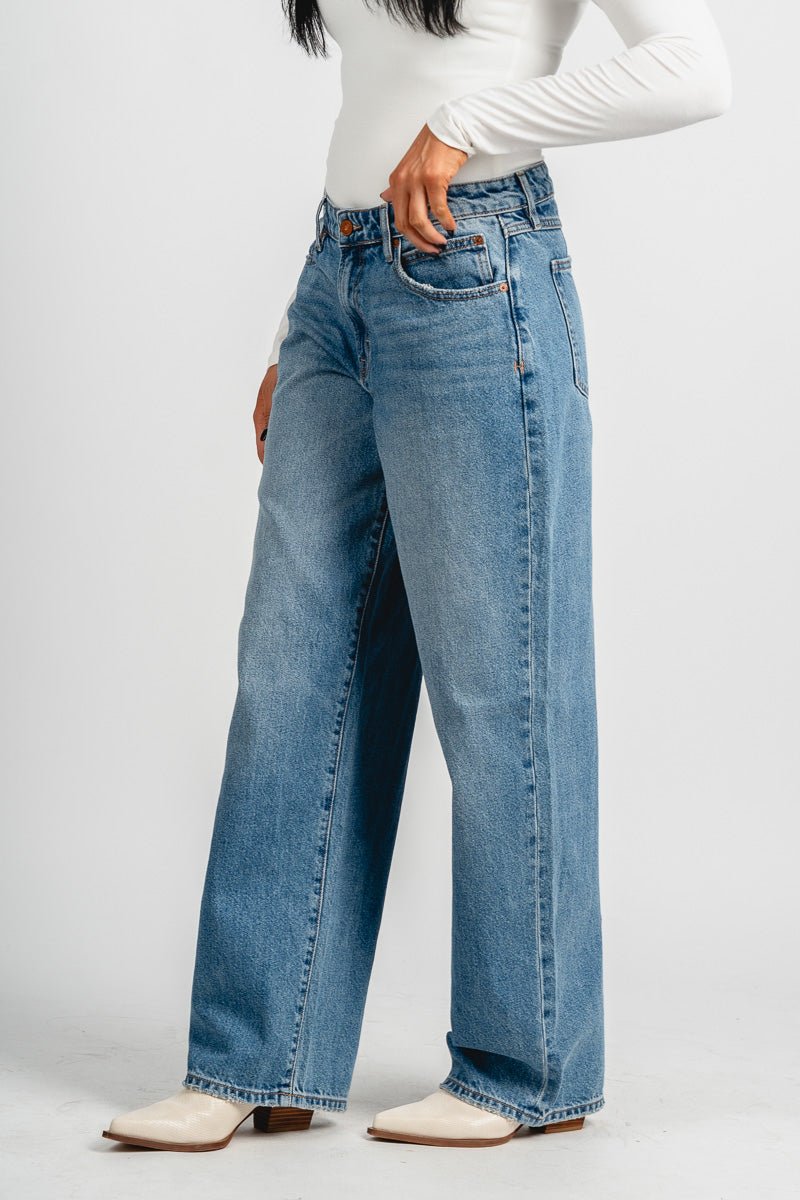 Hidden Alyx baggy jeans medium blue | Lush Fashion Lounge: boutique women's jeans, fashion jeans for women, affordable fashion jeans, cute boutique jeans