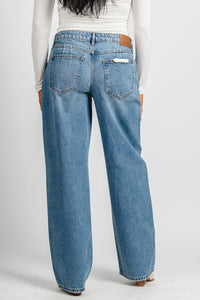 Hidden Alyx baggy jeans medium blue | Lush Fashion Lounge: boutique women's jeans, fashion jeans for women, affordable fashion jeans, cute boutique jeans