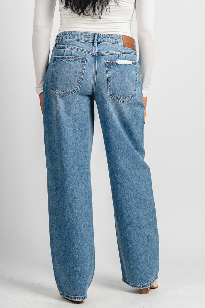 Hidden Alyx baggy jeans medium blue | Lush Fashion Lounge: boutique women's jeans, fashion jeans for women, affordable fashion jeans, cute boutique jeans