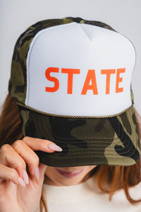 STATE two tone camo trucker hat - Trendy Gifts at Lush Fashion Lounge Boutique in Oklahoma City