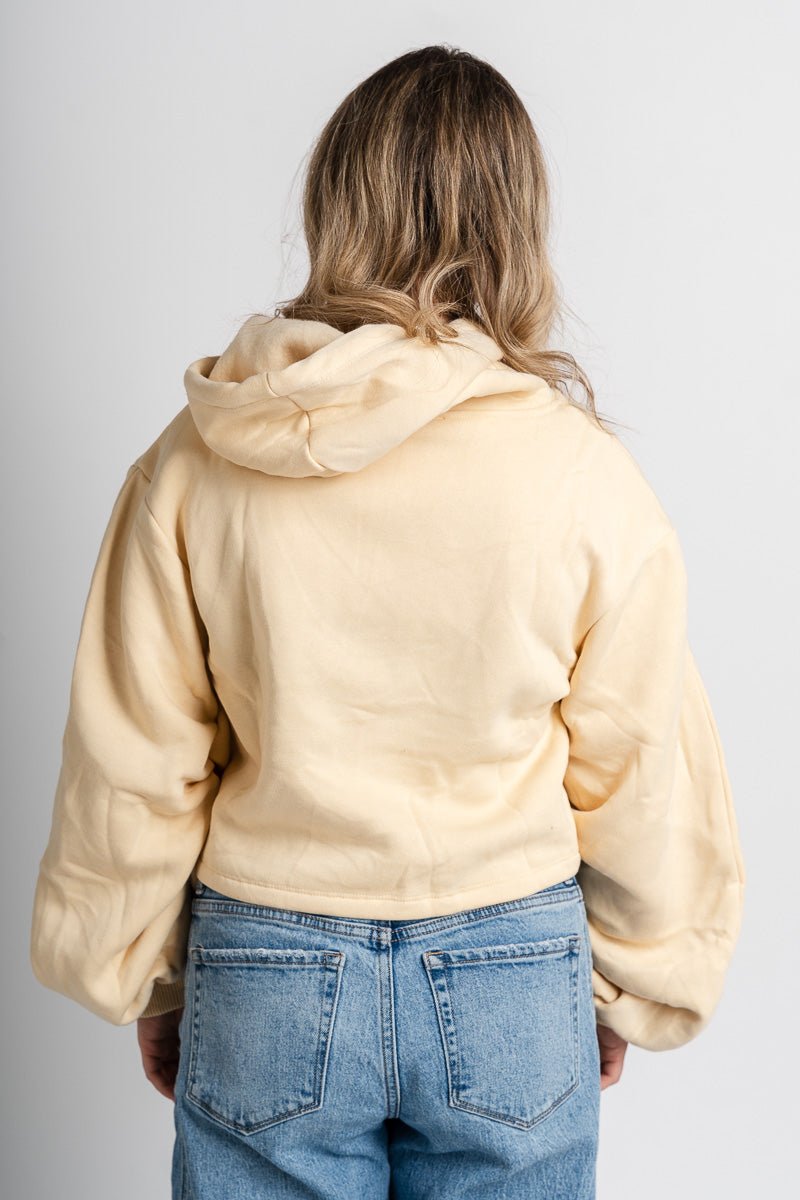 Cropped hoodie cream