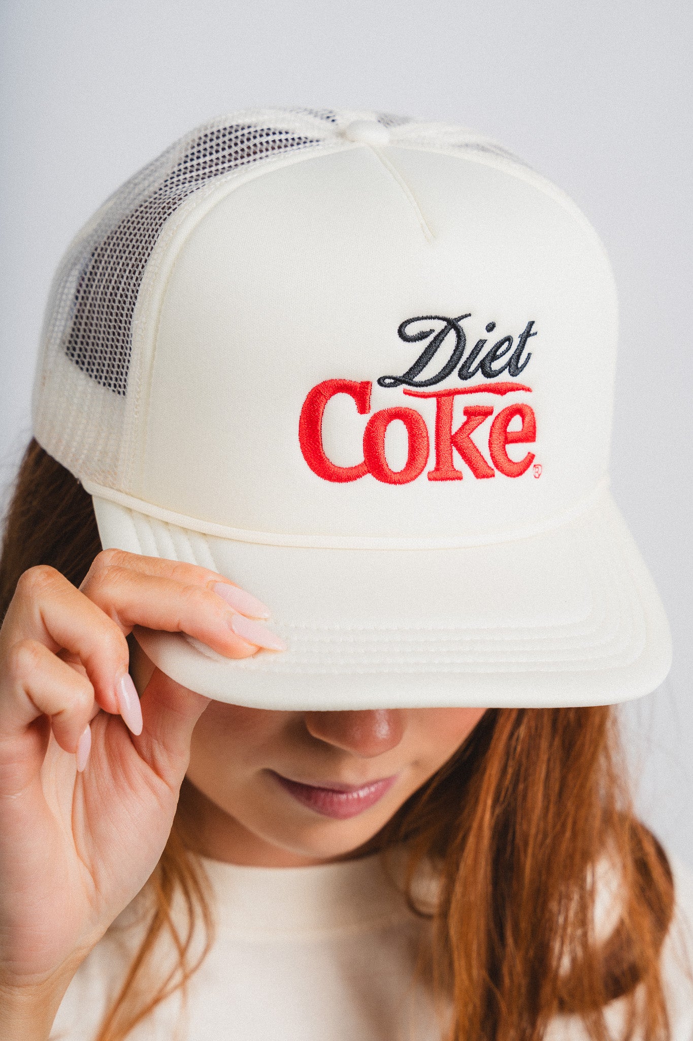 Diet Coke foamy Roscoe hat cream - Trendy Gifts at Lush Fashion Lounge Boutique in Oklahoma City