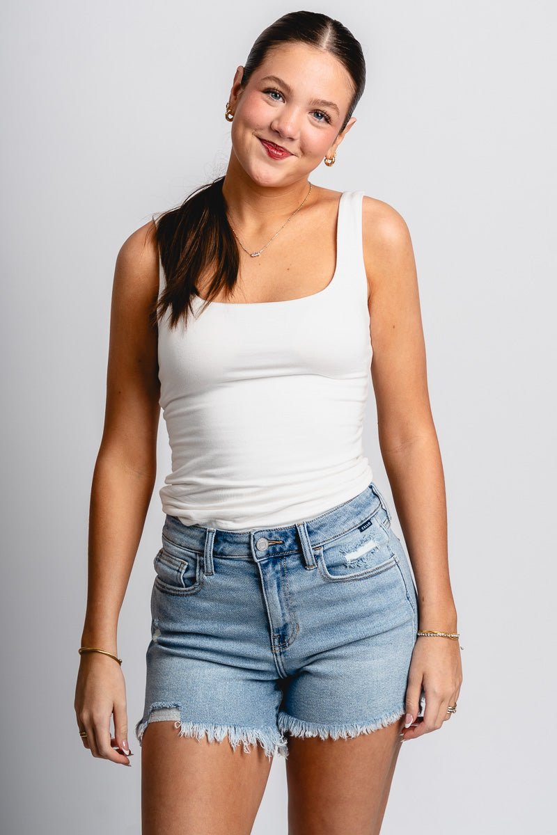 Cello high rise baggy shorts light denim