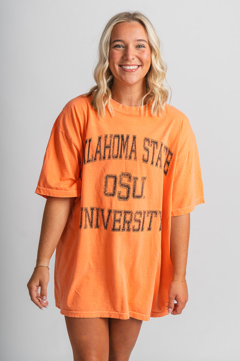 OSU OSU Cowboys vintage sport oversized t-shirt orange T-shirt Orange | Lush Fashion Lounge Trendy Oklahoma State Cowboys Apparel & Cute Gameday T-Shirts