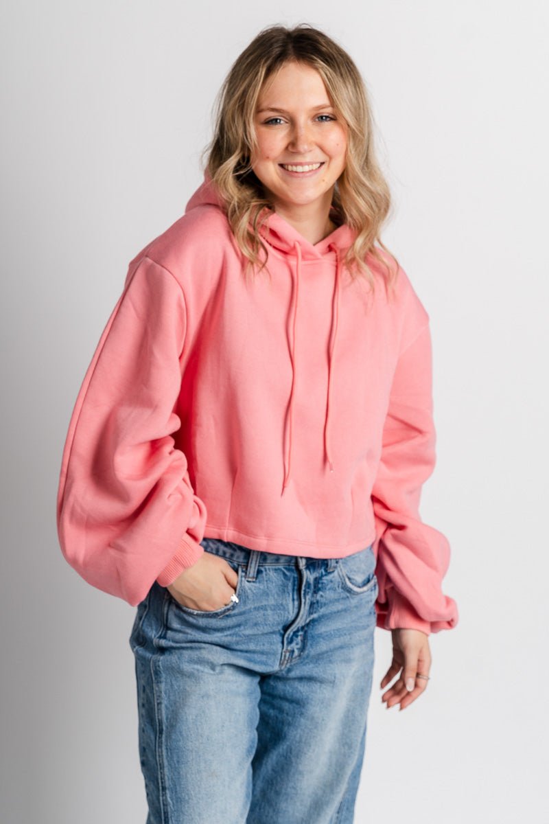 Cropped hoodie pink