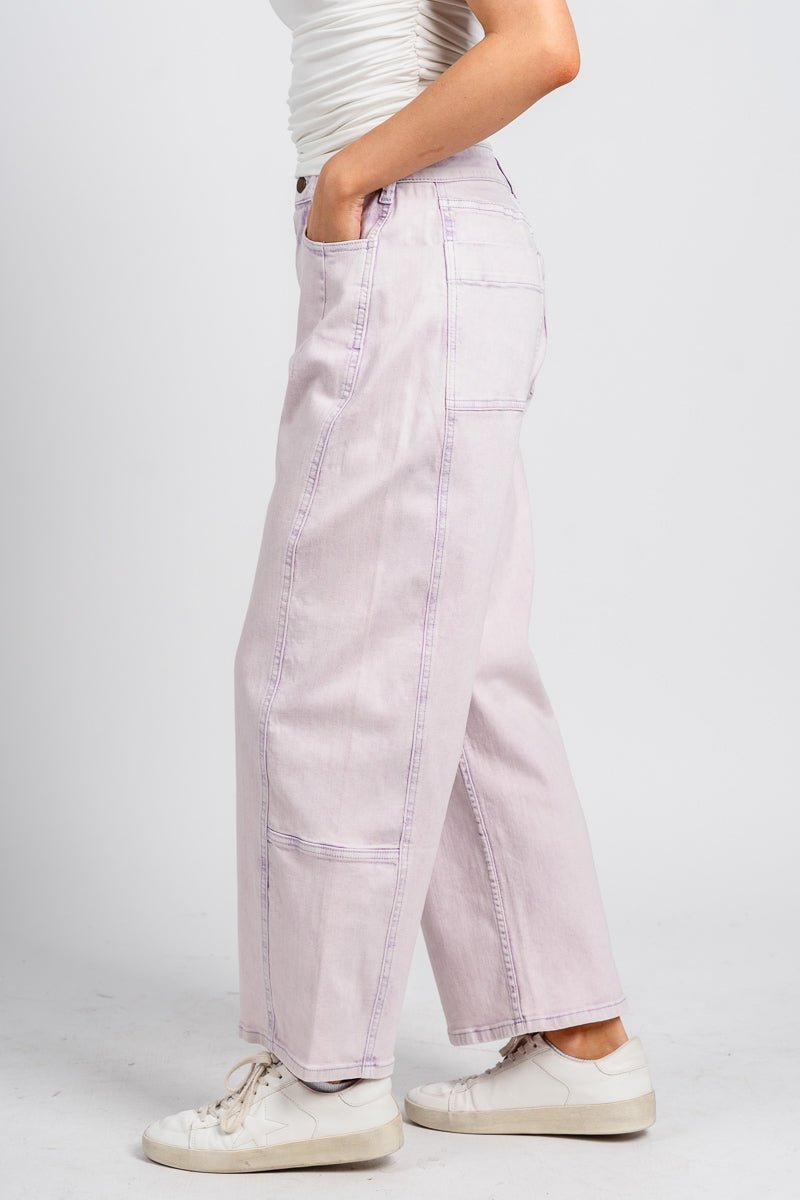 High rise barrel jeans lilac | Lush Fashion Lounge: boutique women's jeans, fashion jeans for women, affordable fashion jeans, cute boutique jeans