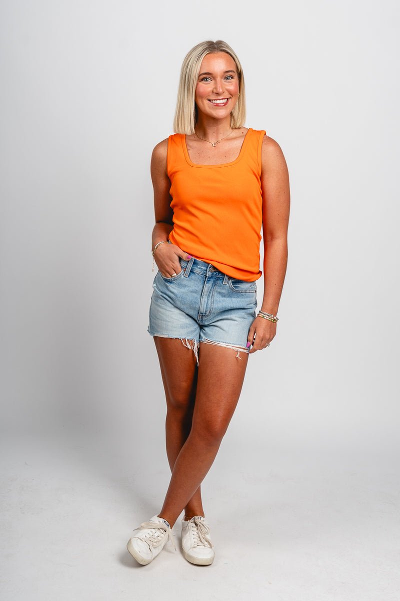 Scoop neck tank top orange - Oklahoma City inspired graphic t-shirts at Lush Fashion Lounge Boutique in Oklahoma City