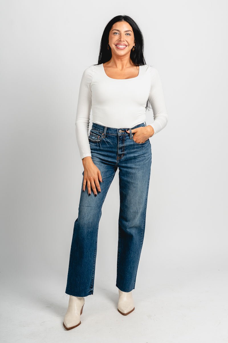 Daze high rise Sundaze straight jeans authentic | Lush Fashion Lounge: boutique women's jeans, fashion jeans for women, affordable fashion jeans, cute boutique jeans