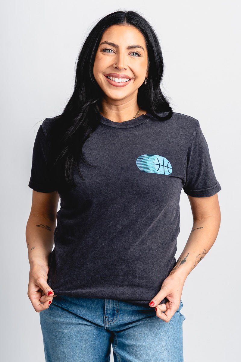 OKC basketball fade vintage wash tee vintage black - Trendy OKC Apparel at Lush Fashion Lounge Boutique in Oklahoma City