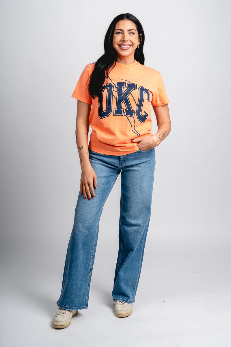 OKC basketball bolt gault comfort colors t-shirt orange - Oklahoma City inspired graphic t-shirts at Lush Fashion Lounge Boutique in Oklahoma City