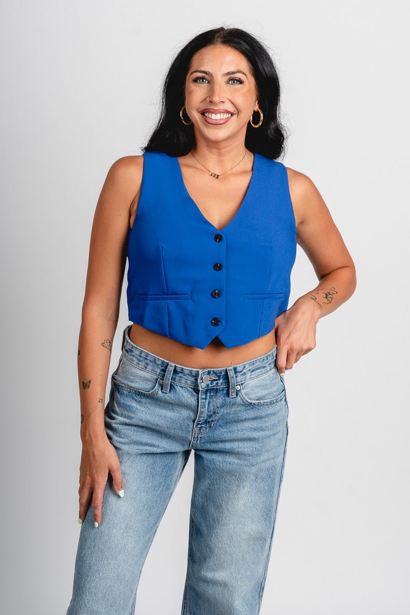 Sleeveless vest cobalt