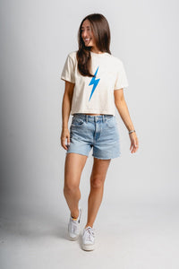 OKC just the bolt crop t-shirt - Oklahoma City inspired graphic t-shirts at Lush Fashion Lounge Boutique in Oklahoma City