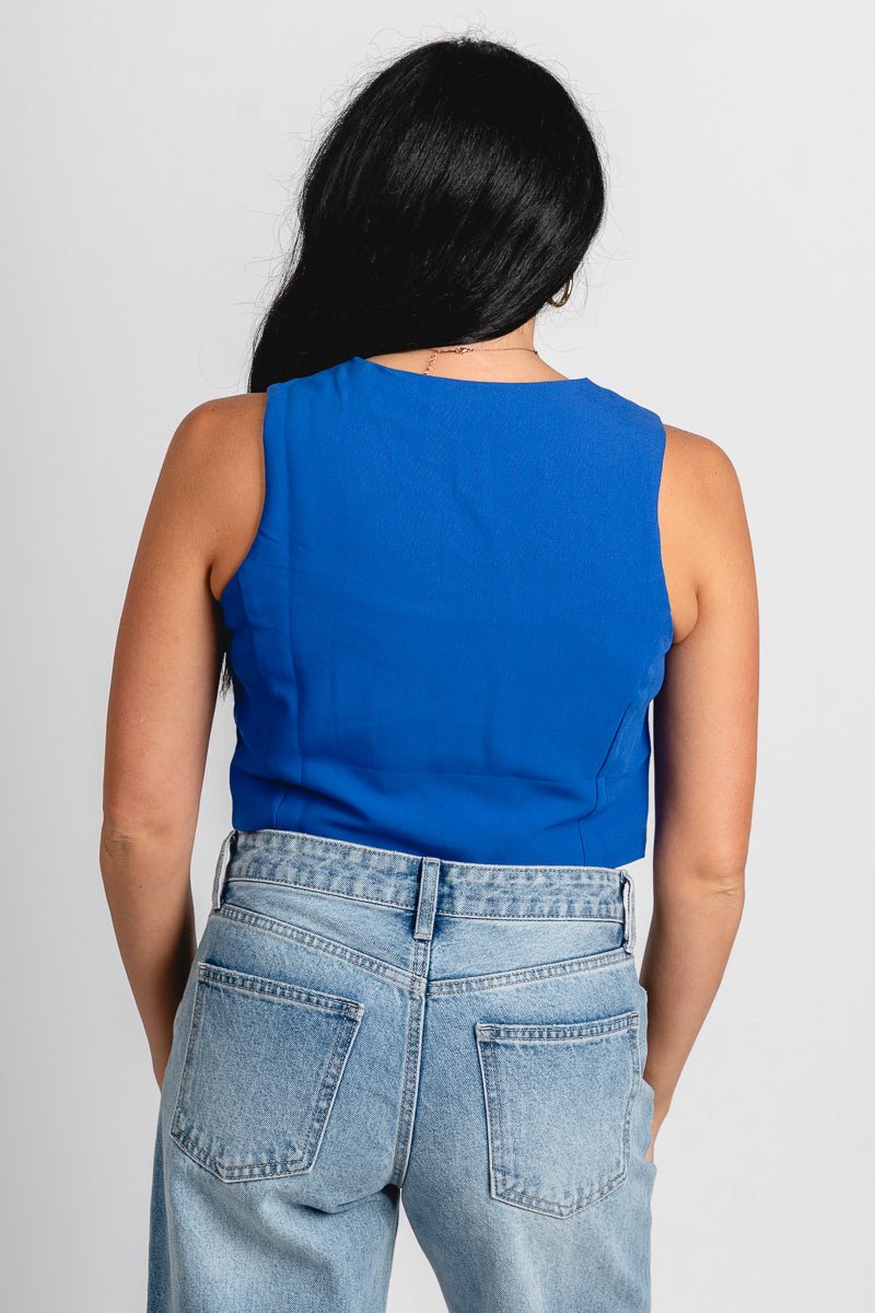 Sleeveless vest cobalt